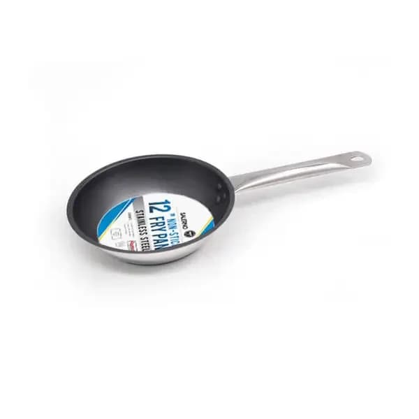 Salerno Induction Ready Stainless Steel Non-Stick Fry Pan 12"W — view 2