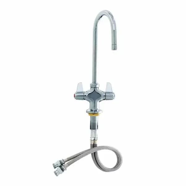 T&S 5F-2SLX05 Single Hole Deck Mount Equip Faucet with 5-3/4" Gooseneck Spout — main image