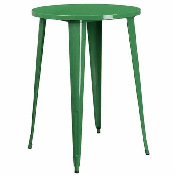 Flash Furniture CH-51090-40-GN-GG Round Bar Height Metal Green Table — view 2