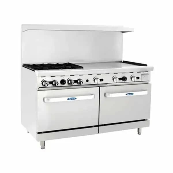 Atosa AGR-4B36GR-LP Liquid Propane 4-Burner Range with 36" Griddle-Standard Ovens 60"W — view 2