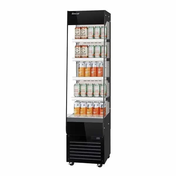 Turbo Air TOM20-75N-B Vertical Black Open Display Case Merchandiser 19-5/8"W — view 2