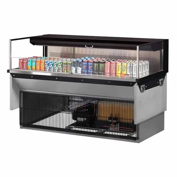 Turbo Air TOM-60L-UF-B-1SI-N Black Drop-In Open Display Case Merchandiser 59-7/8"W — view 2