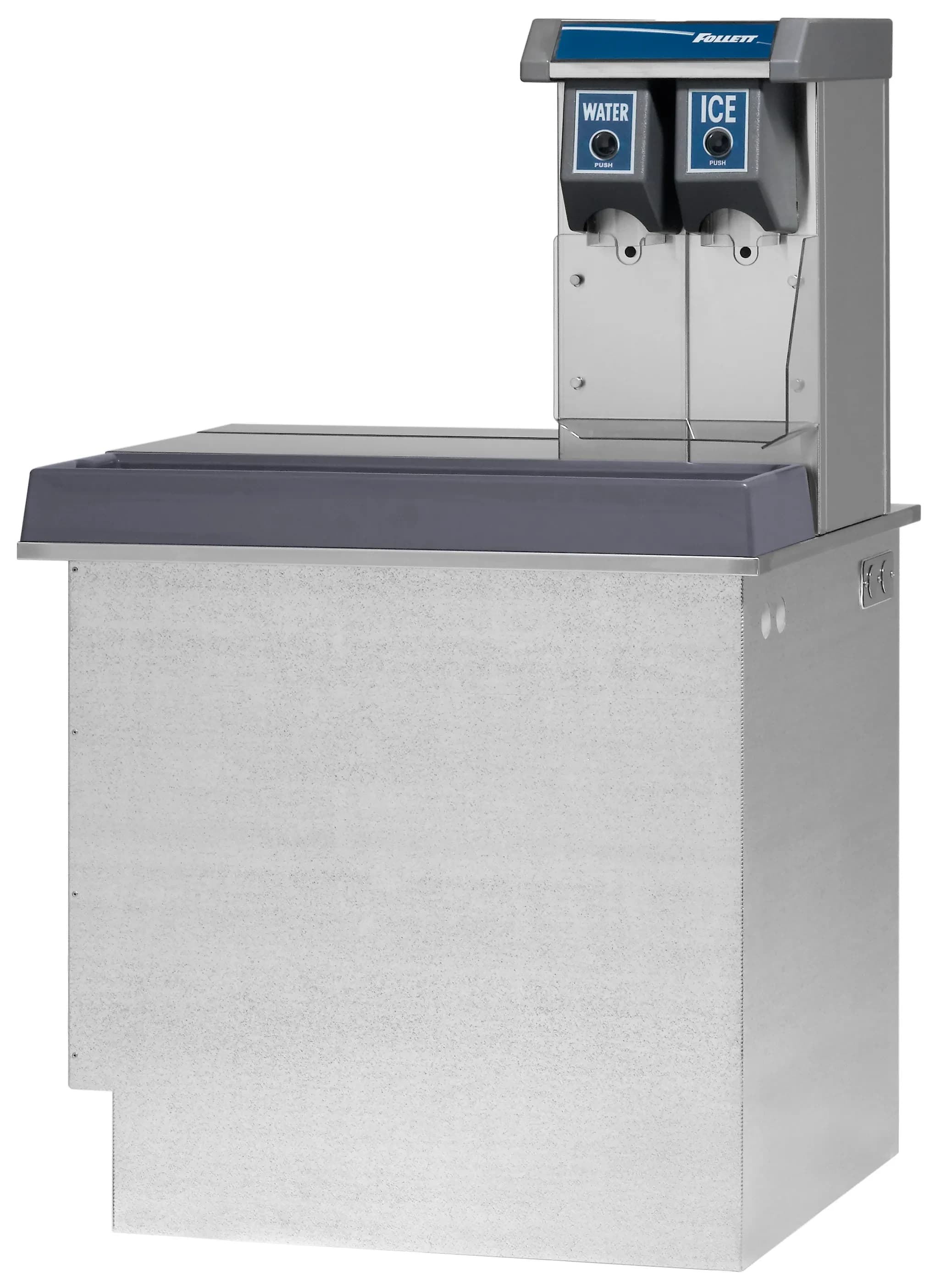 Follett Vision™ Series VU155N0RP Drop-In Ice and Water Dispenser 150 Pound Storage Push-Button Dispense Cube, Nugget Style Ice — 115V, 1PH