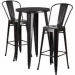Flash Furniture CH-51080BH-2-30VRT-BL-GG Blue Metal Bar Stool and Table Set with Two Bar Stools — view 4