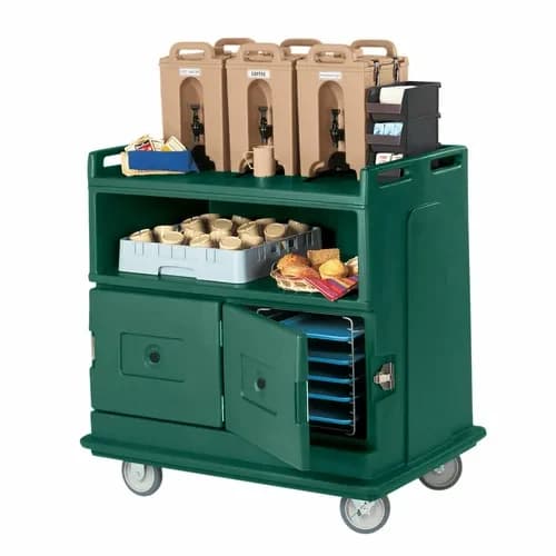 Cambro MDC24192 2-Compartment Granite Green Beverage Service Cart — main image