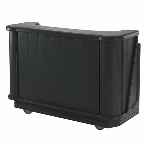 Cambro Cambar BAR650110 Black Portable Bar 7-Bottle Speed Rail Portable Bar 67-1/2"W X 28-1/2"D X 47-1/2"H — main image
