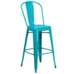 Flash Furniture OW-TEARBACK-29-GG Transparent Crystal Plastic Bar Stool — view 3