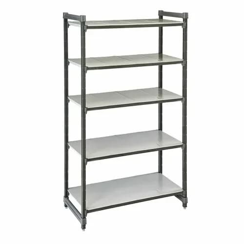 Cambro Camshelving ESU184884S5580 5-Shelf Polypropylene Brushed Graphite Shelving Kit 48"W X 18"D X 84"H — view 2