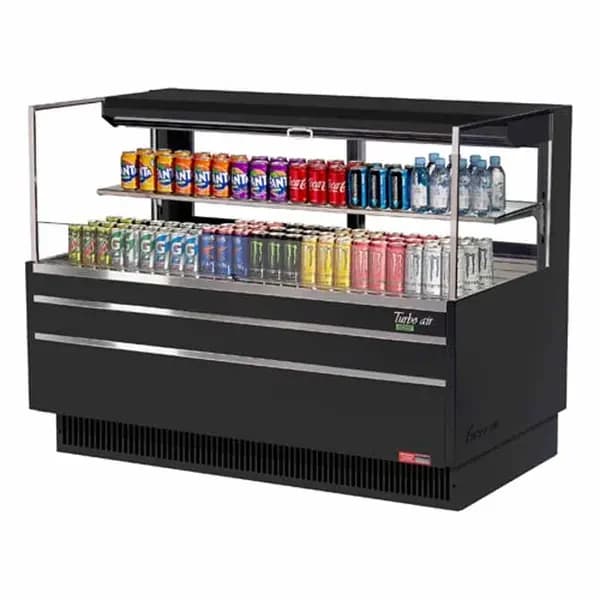Turbo Air TOM-60L-UFD-B-2S-N Black Horizontal Open Display Case Merchandiser 58-3/4"W — view 2