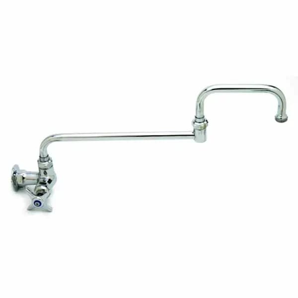 T&S B-0260-CR-177F Single Hole Wall Mount Pantry Faucet 18" Double Jointed Swing Nozzle — main image