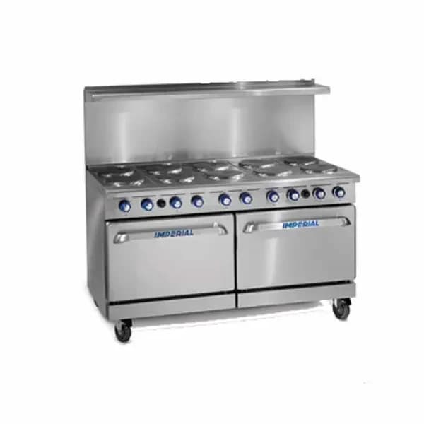 Imperial IR-10-E 208V, 1PH Electric 10-Burner Range-Standard Ovens 60"W — view 2