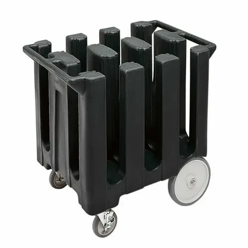 Cambro DC700110 Polyethylene 6 Black Dish Caddy With 6 Dividers — main image