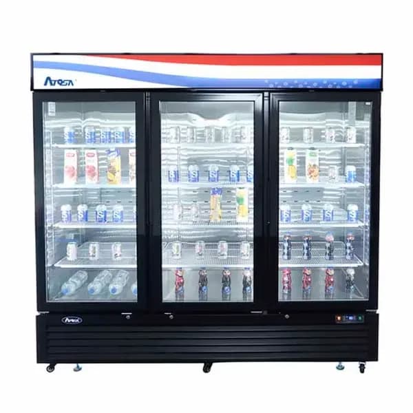 Atosa MCF8724GR 69.5 cu. ft. 3-Swinging Door Refrigerator Merchandiser 81-7/8"W — view 2