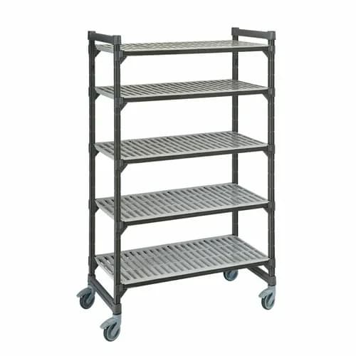 Cambro Camshelving EMU244870V5580 5-Shelf Polypropylene Brushed Graphite Shelving Kit 48"W X 24"D X 70-1/4"H — main image