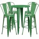 Flash Furniture CH-31330-2-70-BQ-GG Black and Antique Gold Galvanized Steel Table and Chair Set with Two Chairs — view 6