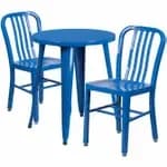 Flash Furniture CH-51080TH-2-18VRT-GN-GG Green Metal Table and Chair Set with Two Chairs — view 4