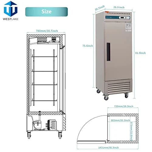 Westlake WKF-23B Reach-In Freezer 1 Door -8-0°F — view 3