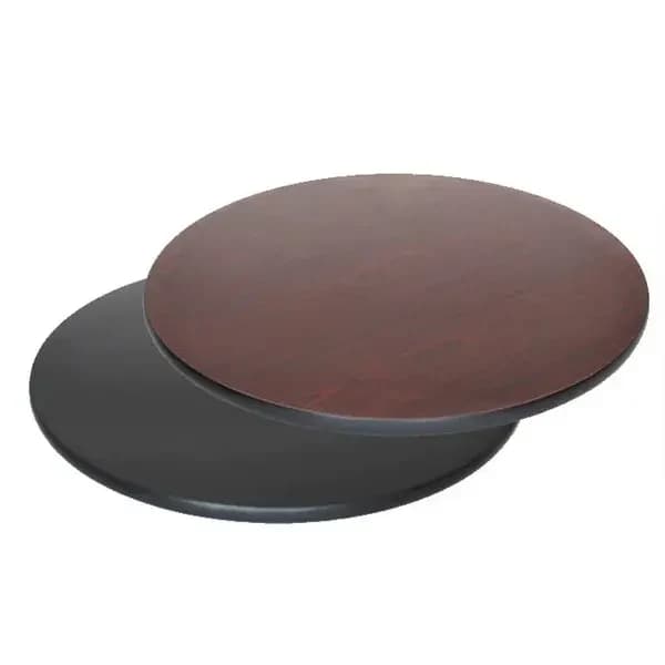 Modesto 36" Round Black/Mahogany Dual-Sided Table Top — view 2
