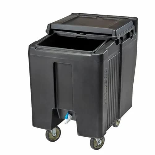 Cambro Slidinglid ICS125T110 125 Lb. Black Mobile Ice Caddy — view 2