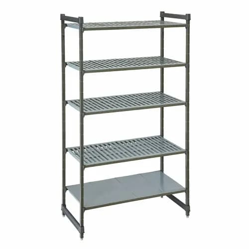 Cambro Camshelving CBU183084VS5580 5-Shelf Polypropylene Brushed Graphite Shelving Kit 30"W X 18"D X 84"H — main image