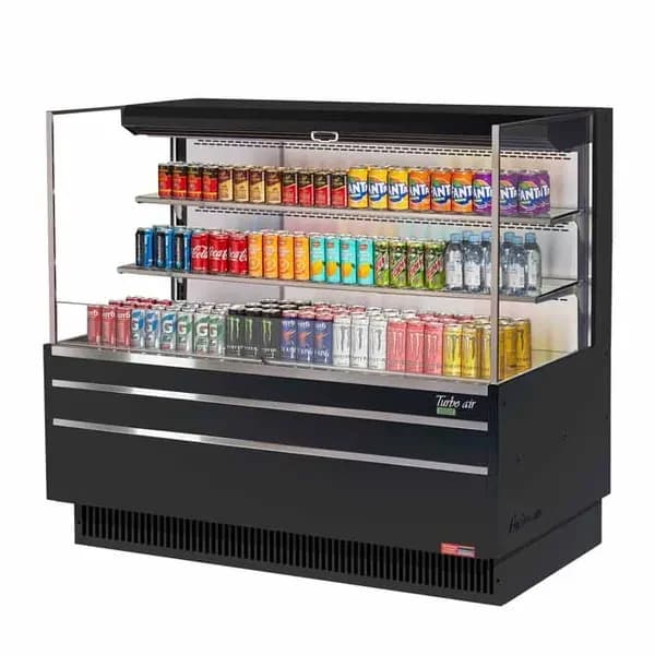Turbo Air TOM-60L-UF-B-3S-N Black Horizontal Open Display Case Merchandiser 58-3/4"W — view 2