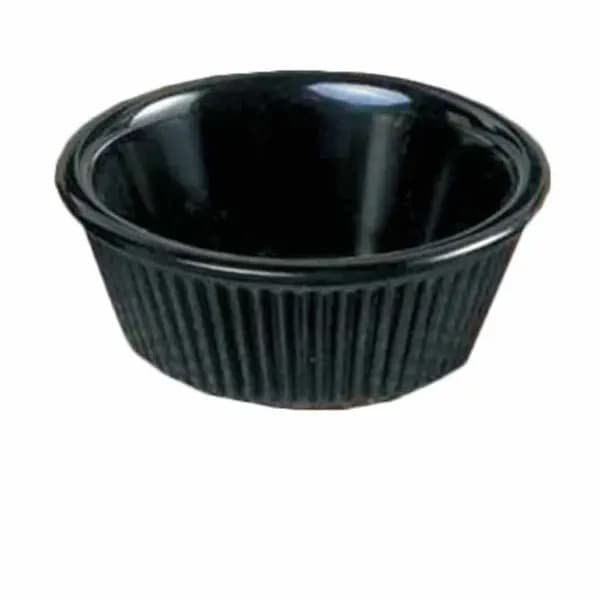 Thunder Group ML531BL1 Black 3 oz. Fluted Melamine Ramekin | Case of 12 — view 2