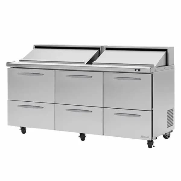 Turbo Air PST-72-D6-N PRO Series 18 Pan 6-Drawer Sandwich Prep Table 72-5/8"W — view 2