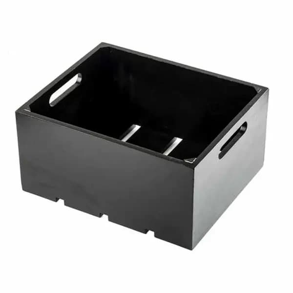 Tablecraft CRATE126BK Half Size Black Wood Display Crate 6-1/4" Deep — view 2