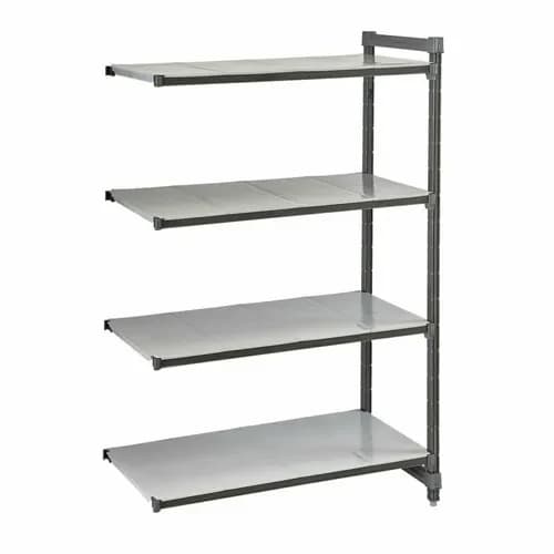 Cambro Camshelving EA216084S4580 4-Shelf Polypropylene Brushed Graphite Add-On Shelving Unit 60"W X 21"D X 84"H — main image
