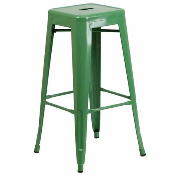 Flash Furniture CH-31320-30-GN-GG Green Galvanized Steel Bar Stool — view 2
