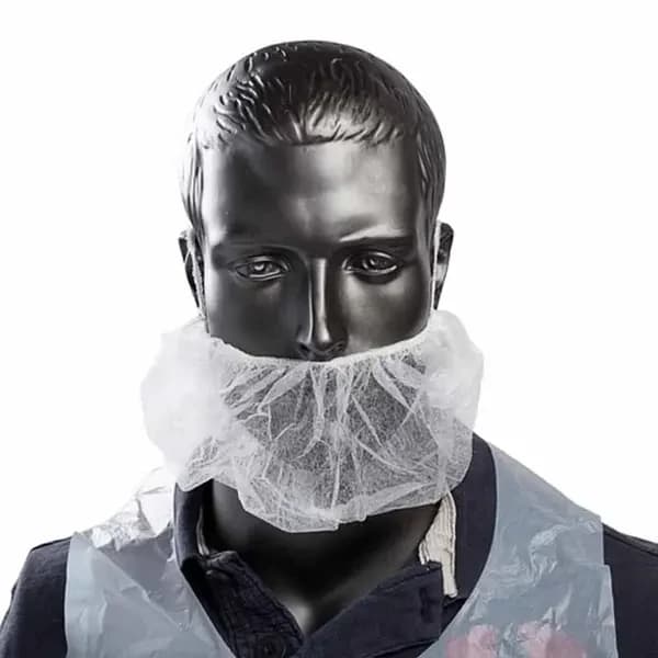 MBC-1000/W White Polypropylene Beard Net / Cover 100-Pack — view 2