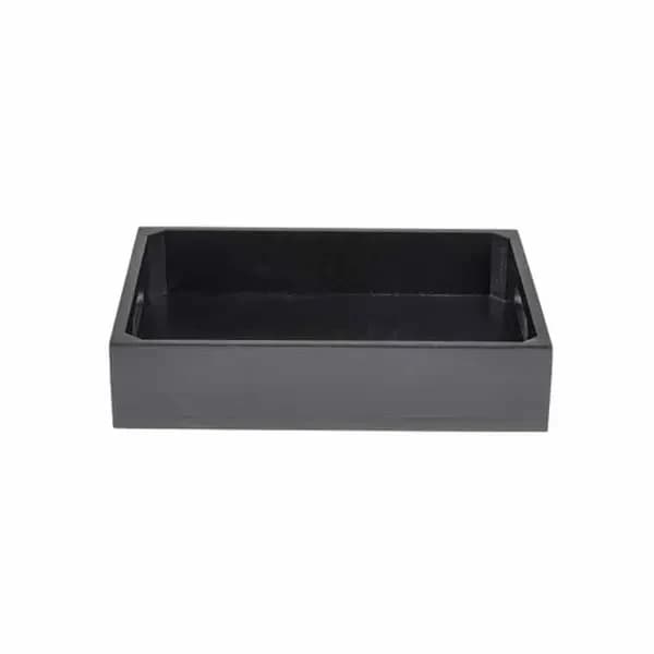 Tablecraft CRATESB12BK Half Size Black Wood Display Crate 2-3/4" Deep — view 2