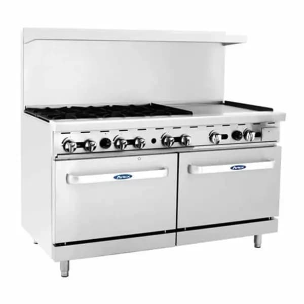 Atosa AGR-6B24GR-NG Natural Gas 6-Burner Range with 24" Griddle-Standard Ovens 60"W — view 2