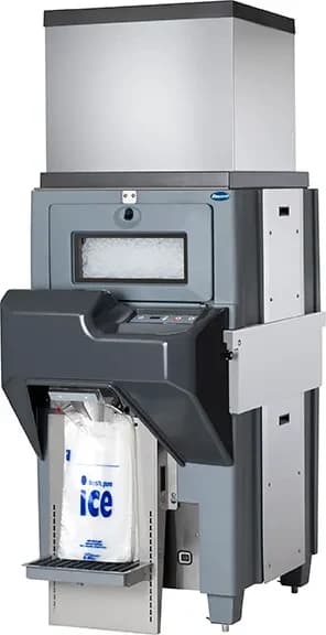 Follett Ice Pro™ Series DB650SA Freestanding Ice Bagging/Dispensing Bin 650 Pound Capacity Push-Button Actuation Cube, Nugget Style Ice — 220V, 1PH — main image