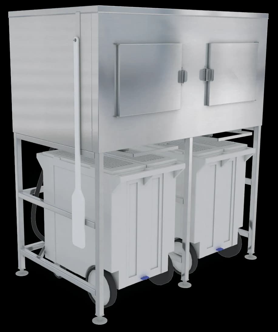 Kloppenberg SPS-2 Gravity Dispense Ice Bin 1500 Pound Capacity Polyethylene Interior Cube, Flake, Nugget Ice Compatibility