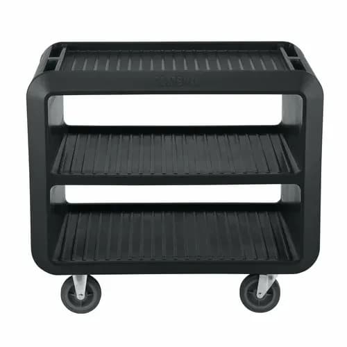Cambro SC337S110 3-Shelf 600 Lb. Capacity Black Utility Bus Cart — main image