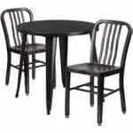 Flash Furniture CH-51080TH-2-18CAFE-BQ-GG Black and Antique Gold Metal Table and Chair Set with Two Chairs — view 4