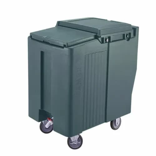Cambro Slidinglid ICS175T191 175 Lb. Granite Gray Mobile Ice Caddy — view 2