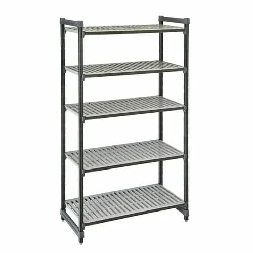 Cambro Camshelving ESU244864V5580 5-Shelf Polypropylene Brushed Graphite Shelving Kit 48"W X 24"D X 64"H — main image