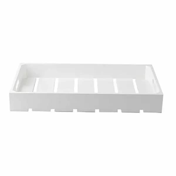 Tablecraft CRATE11W Full Size White Wood Display Crate 2-3/4" Deep — main image