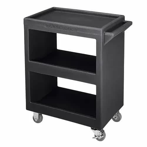 Cambro BC2254S110 3-Shelf 350 Lb. Capacity Black Utility Bus Cart — view 2