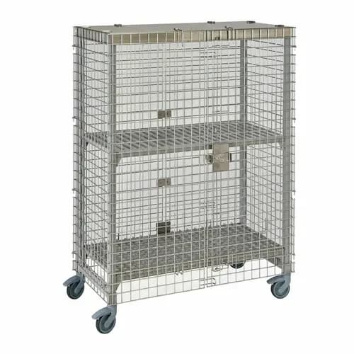 Cambro Camshelving CPMU244867SUPKG Stainless Steel Premium Mobile Security Cage 50-1/4"W X 26-3/4"D X 67-3/4"H — view 2