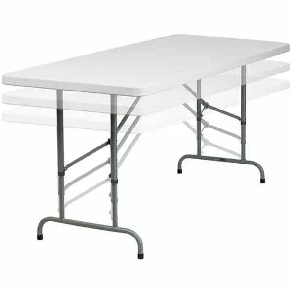 Flash Furniture RB-3072ADJ-GG 30" x 72" Granite White Plastic Top Folding Table — main image