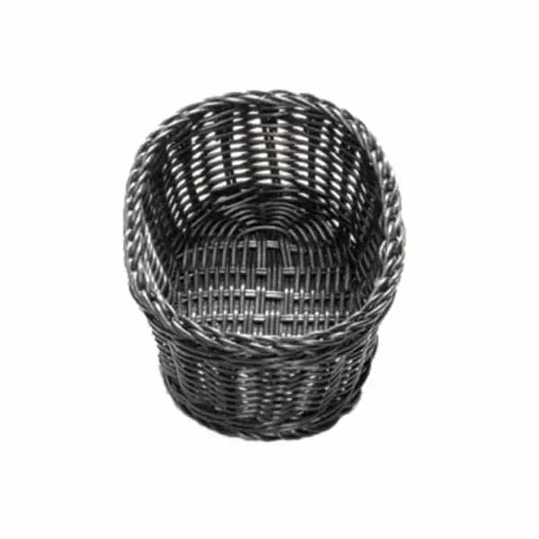 Tablecraft M2474 Oval Black Woven Ridal Basket 9-1/4" x 6-1/4" x 3-1/4 | Case of 12 — main image