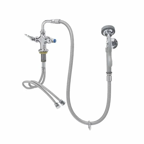 T&S B-0160 Single Hole Deck Mount Pre-Rinse Faucet with 44" Hose Spray Assembly with Spray Hose — view 2