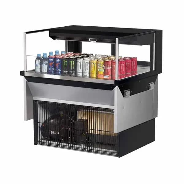 Turbo Air TOM-36L-UFD-B-1SI-N Black Drop-In Open Display Case Merchandiser 35-7/8"W — view 2