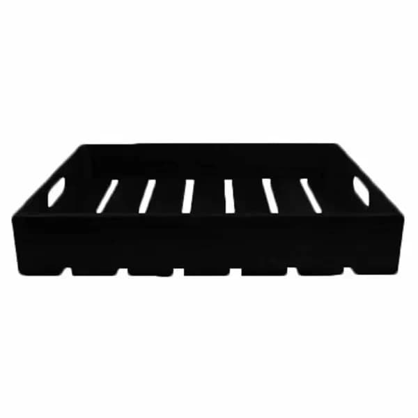 Tablecraft CRATE124BK Half Size Black Wood Display Crate 4-1/4" Deep — main image