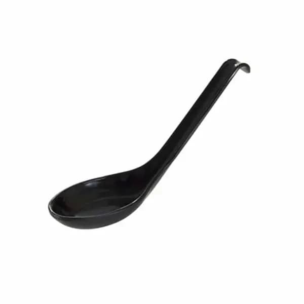 Thunder Group 7200BK Classic Black 5/8 oz. Melamine Soup Spoon | Case of 60 — main image