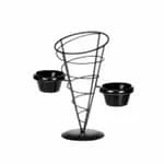 Tablecraft 10737 4" Square Black Crackle Pattern Aluminum Snack Basket — view 3