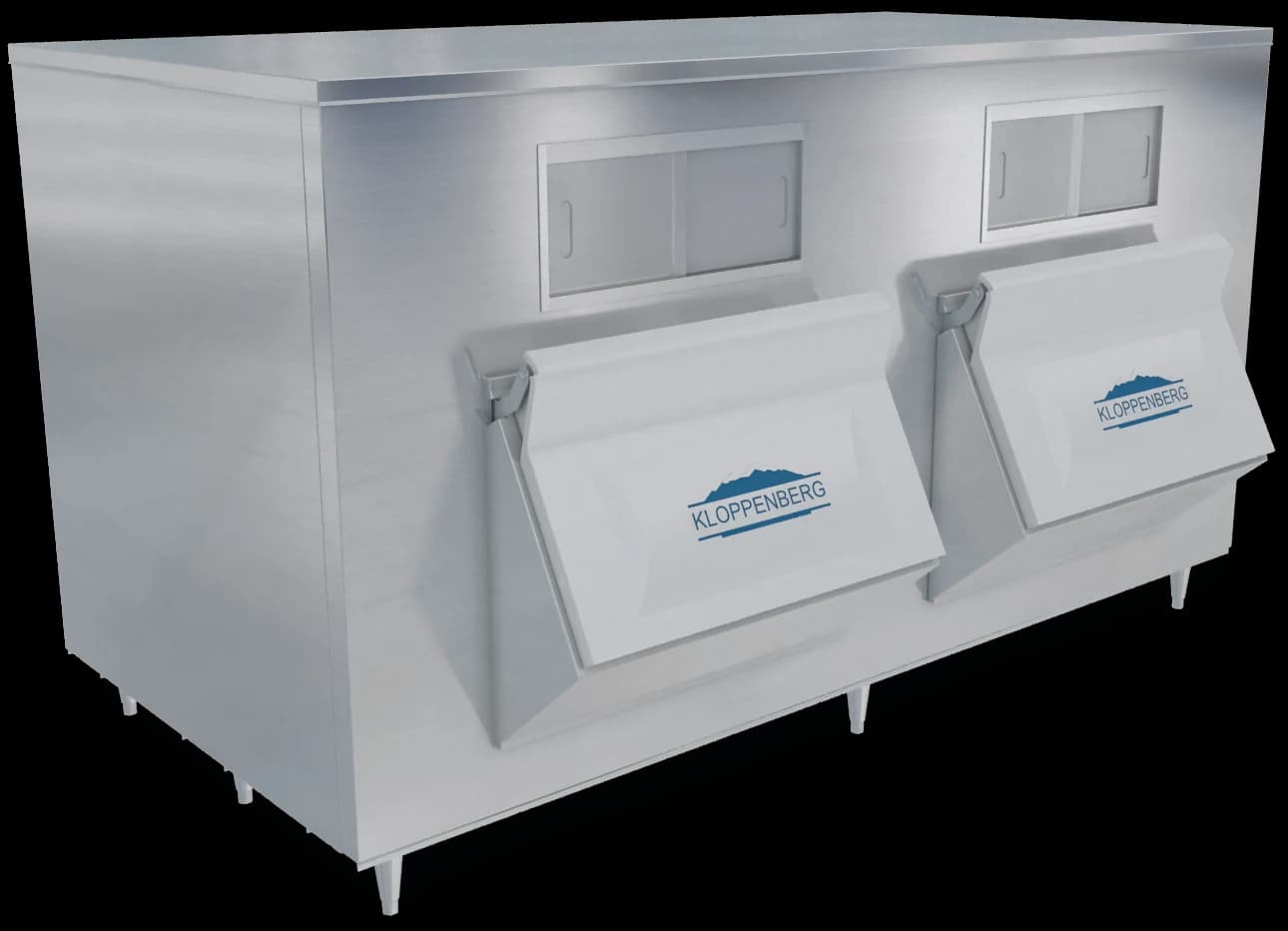 Kloppenberg 2845-SBB Ice Storage Bin 3557 Pound Capacity Stainless Steel Interior — main image